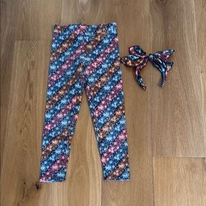 Janie and Jack Blue and Pink Floral Leggings